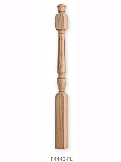 F4440 Fluted Starting Red Oak Newel Post