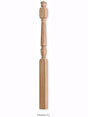 F4442-FL Fluted Landing Newel Post, Shown in Red Oak