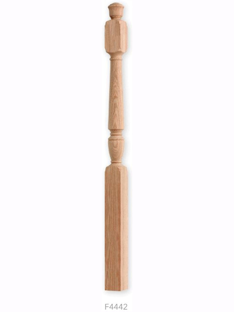F4042 Plain Landing Red Oak Newel Post