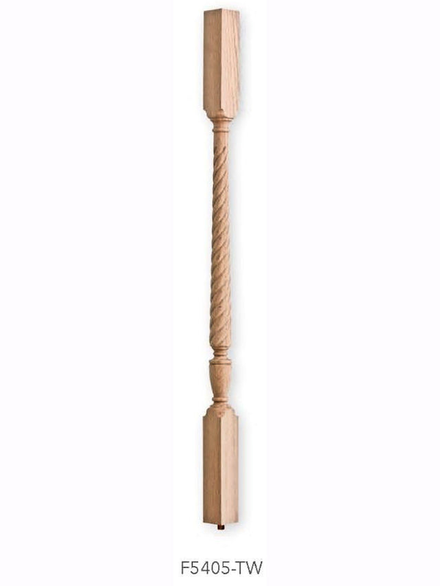  F5405-TW 39" Rope Twist Square Top Sheraton Baluster
