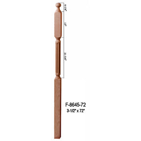 F-8645-72 72" Fluted Ball Top Newel Post