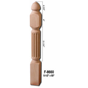 F-8660 50" Fluted Grande Newel Post