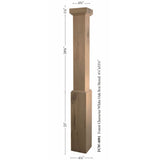 FCW-4091 Forest Character White Oak Craftsman Box Newel Post Dimensional Information