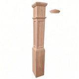 FP-4092 Flat Panel Large Flat Panel Box Newel Post, American Cherry