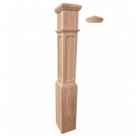 FP-4092 Flat Panel Large Flat Panel Box Newel Post, American Cherry