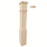 FP-4092 Flat Panel Large Flat Panel Box Newel Post, Ash