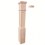 FP-4092 Flat Panel Large Flat Panel Box Newel Post, Beech