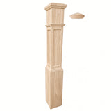 FP-4092 Flat Panel Large Flat Panel Box Newel Post, Birch