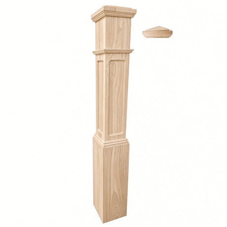 FP-4092 Flat Panel Large Flat Panel Box Newel Post, Birch