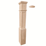 FP-4092 Flat Panel Large Flat Panel Box Newel Post, Hard Maple