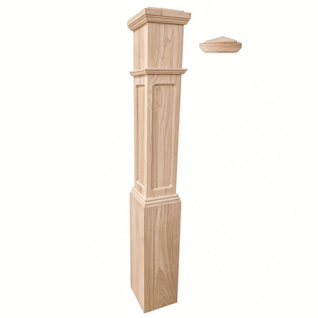 FP-4092 Flat Panel Large Flat Panel Box Newel Post, Hard Maple