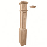 FP-4092 Flat Panel Large Box Newel Post, Hickory