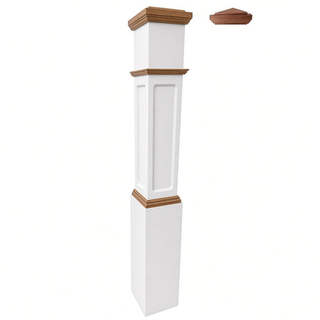 FP-4092 Primed with Special Species Trim Flat Panel Large Box Newel Post