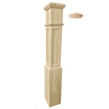 FP-4092 Flat Panel Large Flat Panel Box Newel Post, Poplar