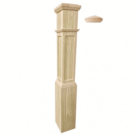 FP-4092 Flat Panel Large Flat Panel Box Newel Post, Poplar