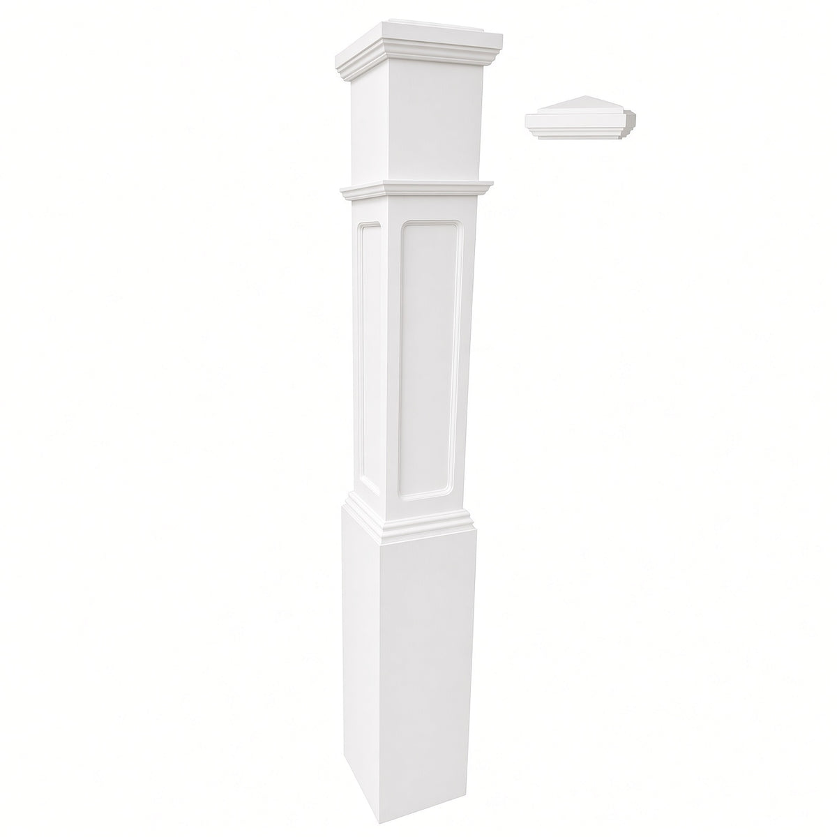 FP-4092 Flat Panel Large Box Newel Post, Primed