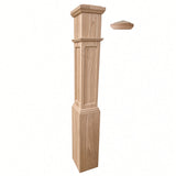 FP-4092 Flat Panel Large Flat Panel Box Newel Post, Red Oak