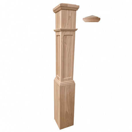 FP-4092 Flat Panel Large Flat Panel Box Newel Post, Red Oak