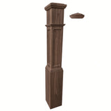 FP-4092 Flat Panel Large Flat Panel Box Newel Post, Walnut