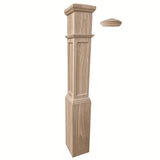 FP-4092 Flat Panel Large Flat Panel Box Newel Post, White Oak