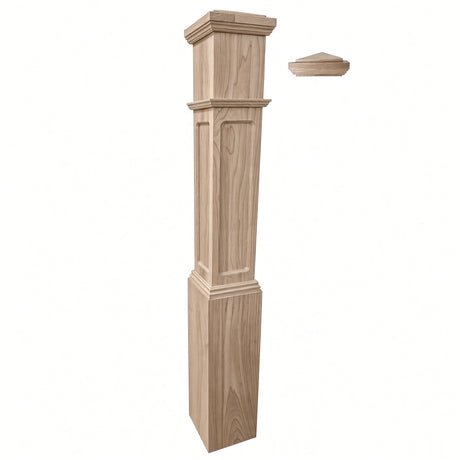 FP-4092 Flat Panel Large Flat Panel Box Newel Post, White Oak