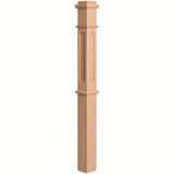 FP-4375 CNC Flat Panel Box Newel Post, Alder
