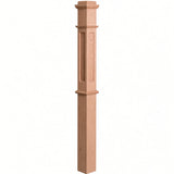 FP-4375 CNC Flat Panel Box Newel Post, American Cherry