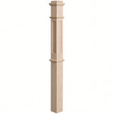 FP-4375 CNC Flat Panel Box Newel Post, Ash