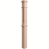 FP-4375 CNC Flat Panel Box Newel Post, Beech