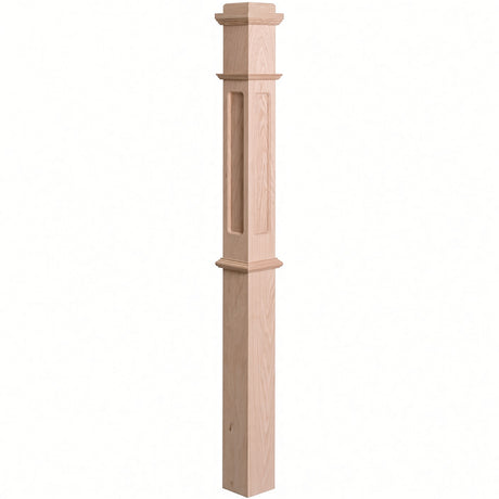 FP-4375 CNC Flat Panel Box Newel Post, Beech