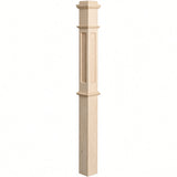 FP-4375 CNC Flat Panel Box Newel Post, Birch