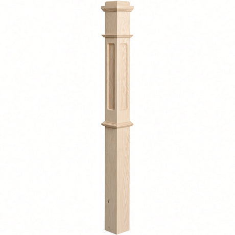 FP-4375 CNC Flat Panel Box Newel Post, Birch