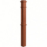 FP-4375 CNC Flat Panel Box Newel Post, Brazilian Cherry