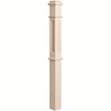 FP-4375 CNC Flat Panel Box Newel Post, Hard Maple