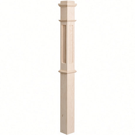 FP-4375 CNC Flat Panel Box Newel Post, Hard Maple