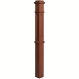 FP-4375 CNC Flat Panel Box Newel Post, Mahogany