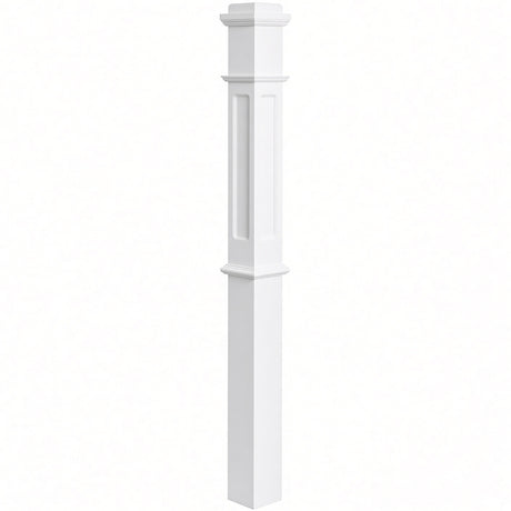 FP-4375 CNC Flat Panel Box Newel Post, Primed
