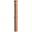 FP-4375 CNC Flat Panel Box Newel Post, Red Oak
