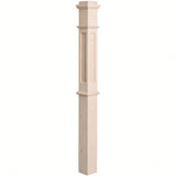FP-4375 CNC Flat Panel Box Newel Post, Soft Maple