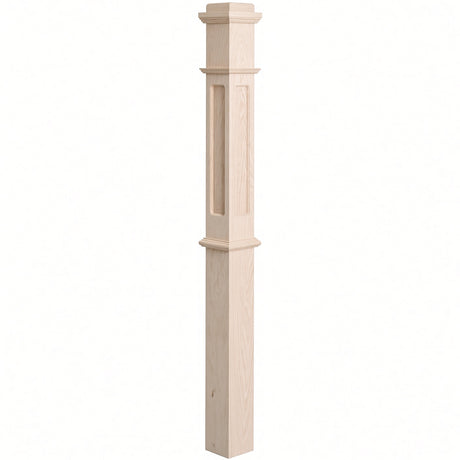 FP-4375 CNC Flat Panel Box Newel Post, Soft Maple