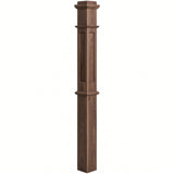 FP-4375 CNC Flat Panel Box Newel Post, Walnut
