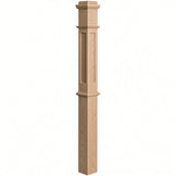 FP-4375 CNC Flat Panel Box Newel Post, White Oak
