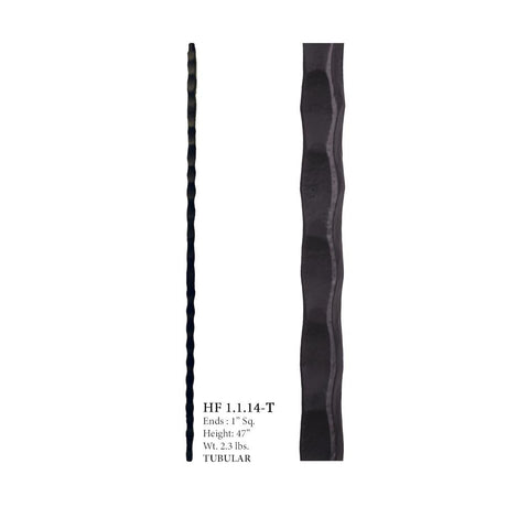 HFSTB1.1.14-T Hammered Plain Tubular Steel Newel (2)
