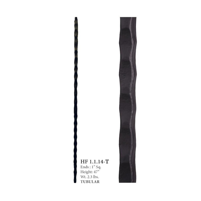HFSTB1.1.14-T Hammered Plain Tubular Steel Newel (2)