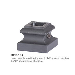 HF16.3.19 Flat Shoe with Set Screw for 12mm (1/2") Balusters