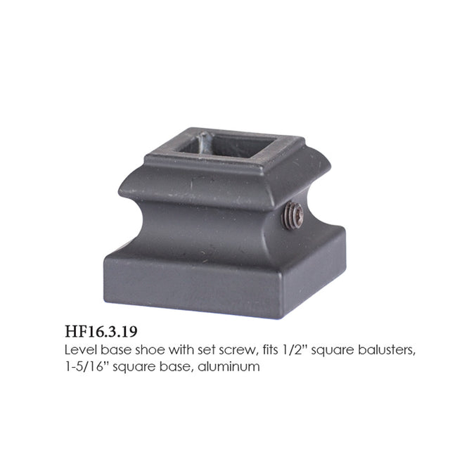 HF16.3.19 Flat Shoe with Set Screw for 12mm (1/2") Balusters