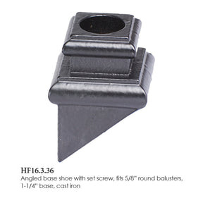 HF16.3.36 5/8" Round Pitch Shoe with set screw for Round Balusters
