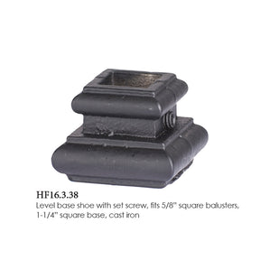 HF16.3.38 Flat Shoe for 5/8" 16mm Balusters, with Set Screw