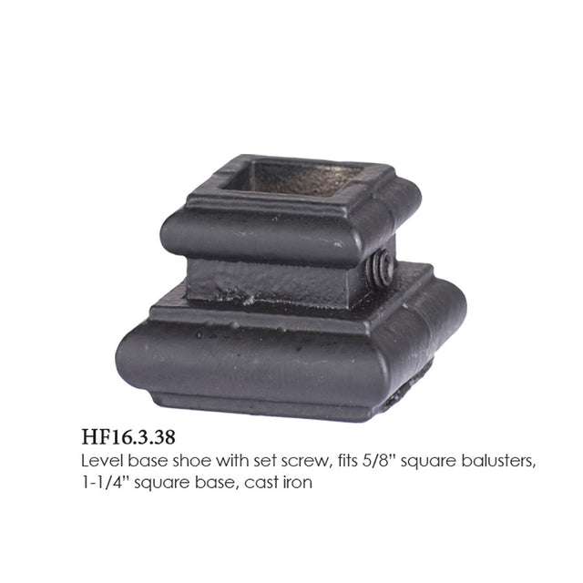 HF16.3.38 Flat Shoe for 5/8" 16mm Balusters, with Set Screw