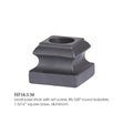 HF16.3.50 Iron Flat Shoe 5/8" for Round Balusters